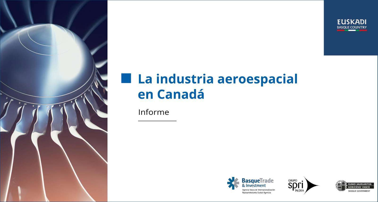 Imagen de portada para el informe sobre el sector aeroespacial en Canadá.